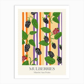 Marche Aux Fruits Mulberries Fruit Summer Illustration 2 Art Print