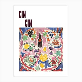 Cin Cin Poster Table With Wine Matisse Style 9 Art Print