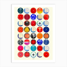 Jazz Vinyl Labels - Nostalgic Jazz Music Art Print Art Print