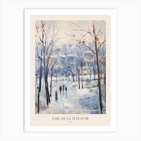 Winter City Park Poster Parc De La Tete D Or Lyon France 4 Art Print