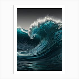 Wave Breaking In The Ocean Art Print