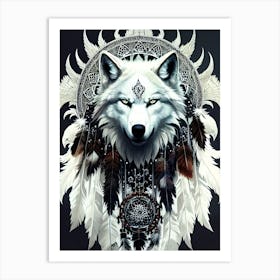 Wolf Dreamcatcher 13 Art Print
