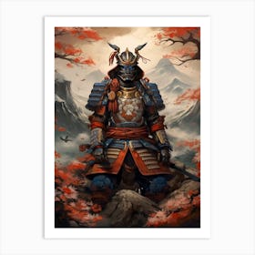 Japanese Samurai Illustration 6 Art Print