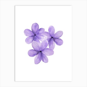 Watercolor Purple Flowers Art Print
