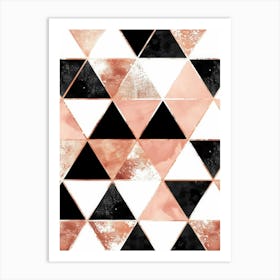 Rose Gold Triangles 2 Art Print