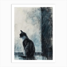 Cat In The Rain 8 Art Print