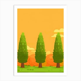 Cypress Trees 2 Art Print