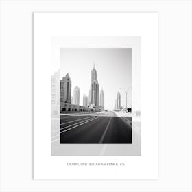 Poster Of Dubai, United Arab Emirates, Black And White Old Photo 3 Art Print