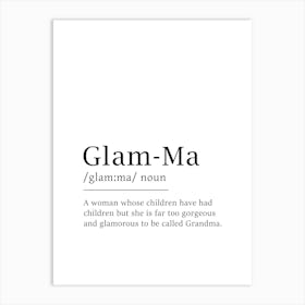 Glam-Ma Definition Poster - Dictionary Art Print