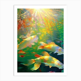 Benigoi Koi 1, Fish Monet Style Classic Painting Art Print