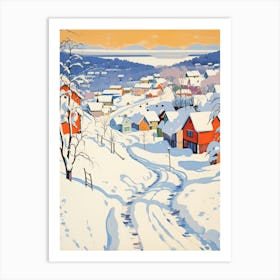 Winter Snow Lillehammer   Norway Snow Illustration 1 Art Print