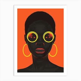 African Girl With Hoop Earrings Art Print