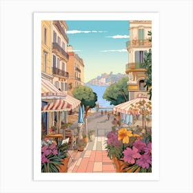 Cannes France 6 Illustration Art Print