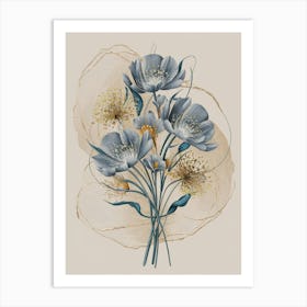 Blue Flowers 6 Art Print