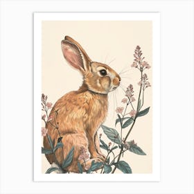 Cinnamon Blockprint Rabbit Illustration 7 Art Print