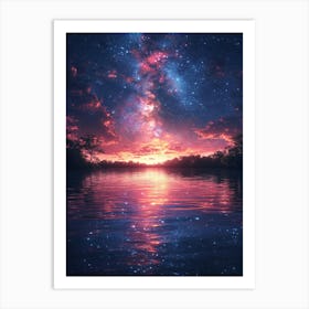 Night Sky Over Water 5 Art Print