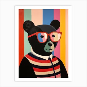 Little Black Bear 1 Wearing Sunglasses Art Print