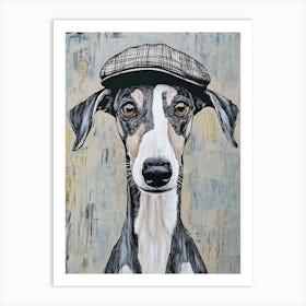 Whippet In A Flat Cap Art Print