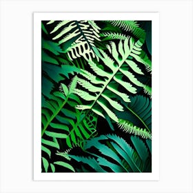 Forked Fern Vibrant Art Print