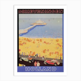 Scheveningen Holland Vintage Beach Poster 1 Art Print