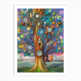 Clock Tree Art Print