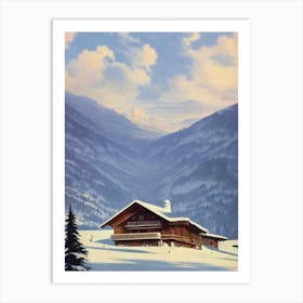 Madonna Di Campiglio, Italy Ski Resort Vintage Landscape 3 Skiing Poster Art Print
