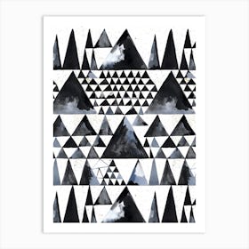 Scandinavian Ink Triangles Art Print