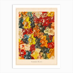 Vintage Gummy Bears Retro Collage 1 Poster Art Print