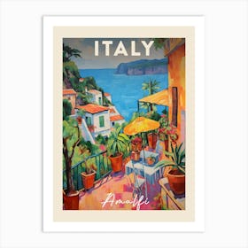 Amalfi Coast Italy 1 Fauvist Painting  Travel Poster Art Print