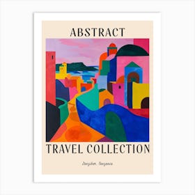 Abstract Travel Collection Poster Zanzibar Tanzania 1 Art Print