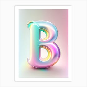 B, Alphabet Bubble Rainbow 1 Art Print