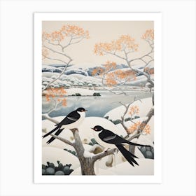 Winter Bird Painting Swallow 4 Art Print