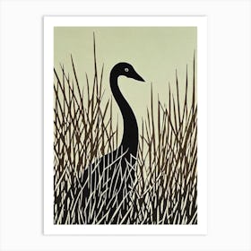 Coot Linocut Bird Art Print