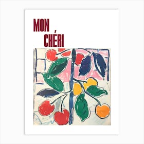 Mon Cheri Poster Cherries Matisse Style 14 Art Print