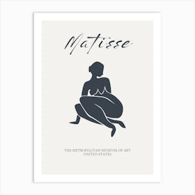 Matisse Sitting Woman Silhouette  Art Print