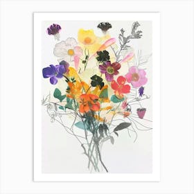 Prairie Clover 1 Collage Flower Bouquet Art Print