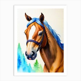 Horse Portrait watercolor Art Print