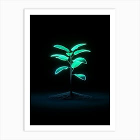 Neon Green Plant Art Print