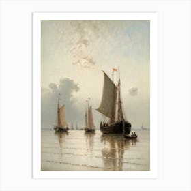 Boats In The Water Painting Art Print