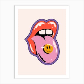 Smiley Tongue Art Print