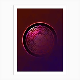Geometric Neon Glyph on Jewel Tone Triangle Pattern 390 Art Print
