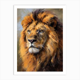Barbary Lion Portrait Close Up 2 Art Print
