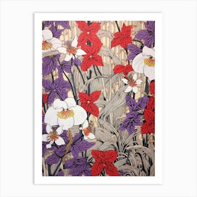 Dogtooth Violet Pattern Illustration 2 Art Print