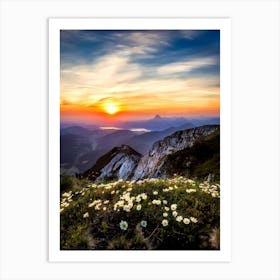 Sunset In The Mountains 18 Art Print