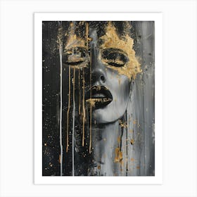 Gold Face 6 Art Print