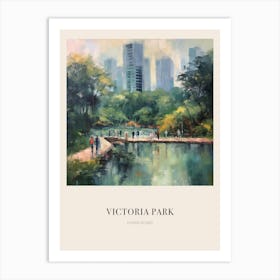 Victoria Park Hong Kong 2 Vintage Cezanne Inspired Poster Art Print