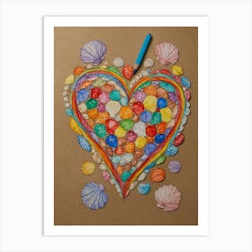 Heart Of Sea Shells 1 Art Print