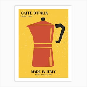 Coffee retro art print, Italy, Vintage poster , Bar, Kitchen Art Print