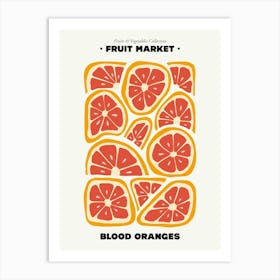 The Fruit Market Blood Orange Illustration Maximalist Art Print