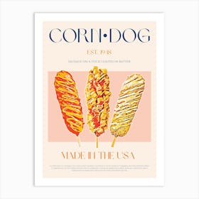 Corn Dog Mid Century Art Print